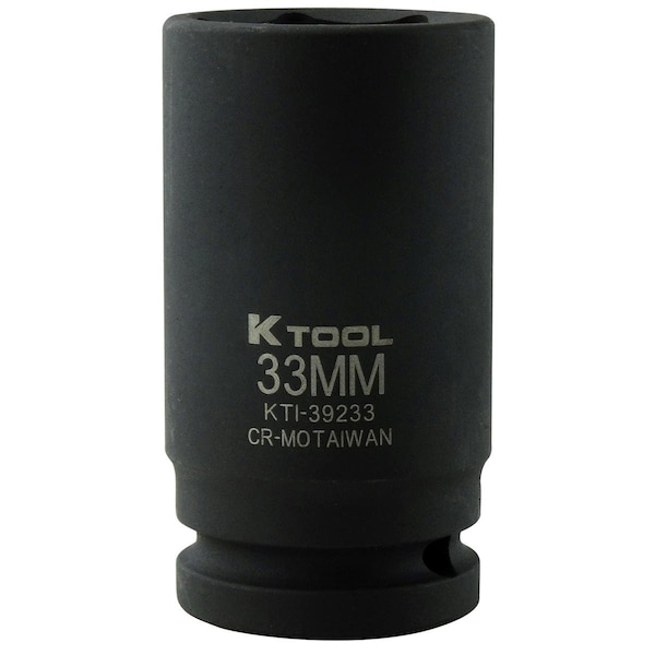 K-Tool International 3/4" Drive, 33mm Size, Metric Socket, 6 Points, Deep 6Pt, 3/4"Dr, - 33mm KTI-39233 - main